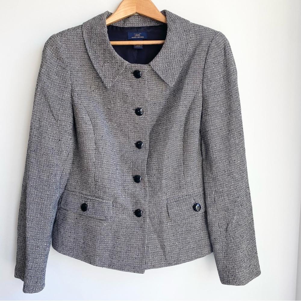 Brooks Brothers 346 blazer tweed gray jacket size 10